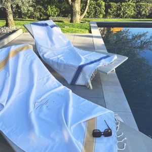 LMN – Fouta doublée en éponge – Jaune