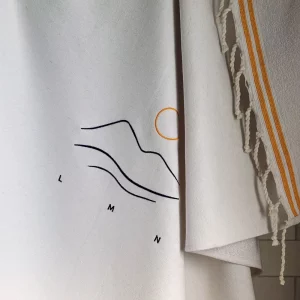 LMN – Fouta doublée en éponge – Jaune