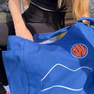 LMN – Grand sac cabas de plage en coton bleu