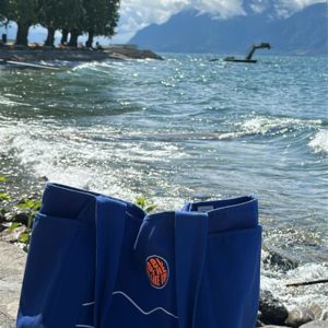 LMN – Grand sac cabas de plage en coton bleu
