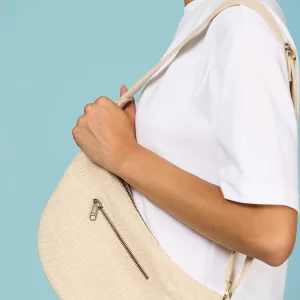 Hindbag – Sac banane demi-lune Andrea – Jute beige
