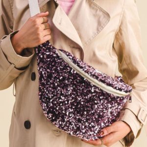 Mellipou – Sac banane à langer – Sequin rose