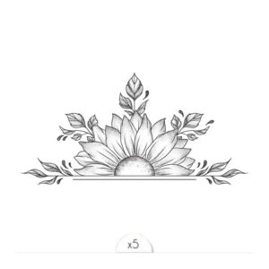 Sioou – Tatouage éphémère – Demi-tournesol