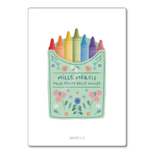 Papier Poetic – Carte Postale – Merci Crayon Pastels