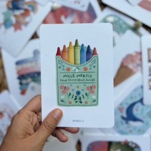 Papier Poetic – Carte Postale – Merci Crayon Pastels
