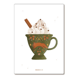 Papier Poetic – Carte Postale – Tasse Ecureuil Chantilly